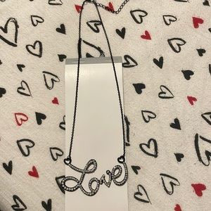 Rhinestone love necklace